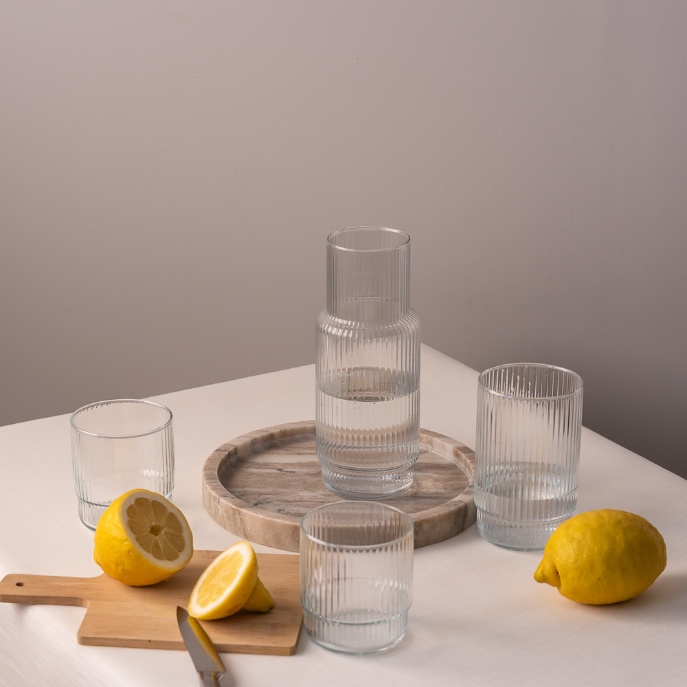 Karafka szklana ryflowana CRISTAL 1 l