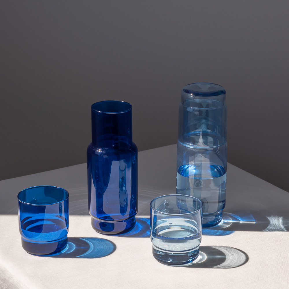 Karafka szklana gładka CRISTAL COLOR granat 1 l