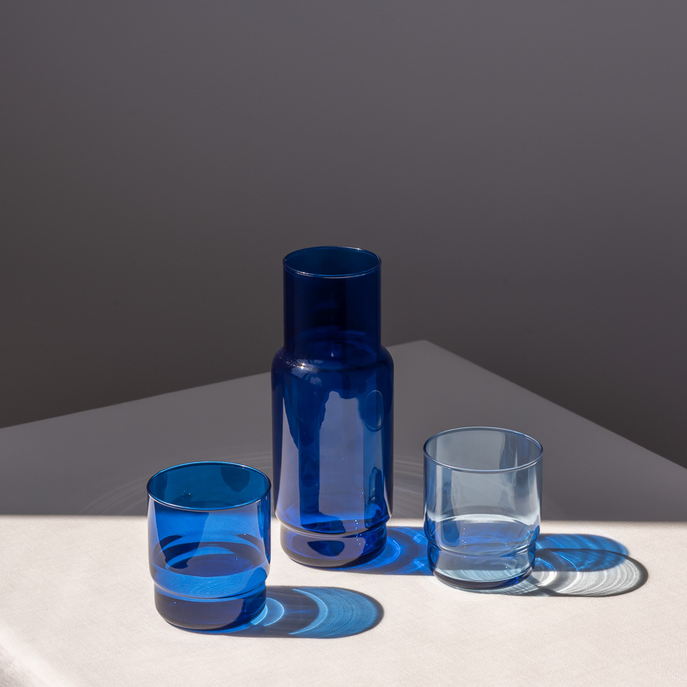 Karafka szklana gładka CRISTAL COLOR granat 1 l