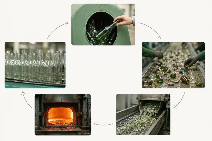 Proces recyklingi szkła infografika zdjęcia