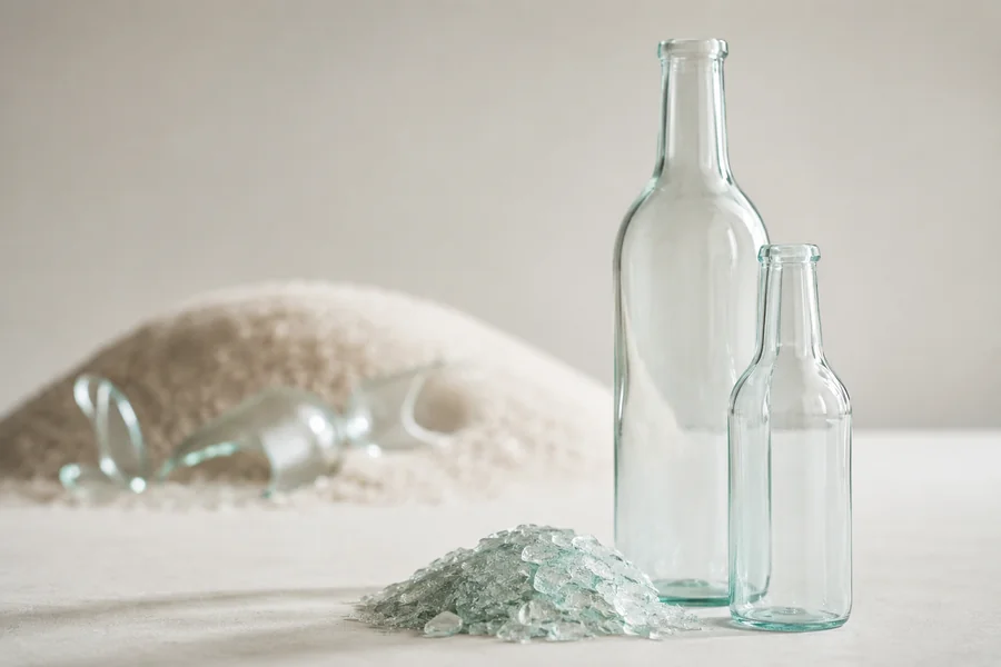 recyklingowane butelki szklane